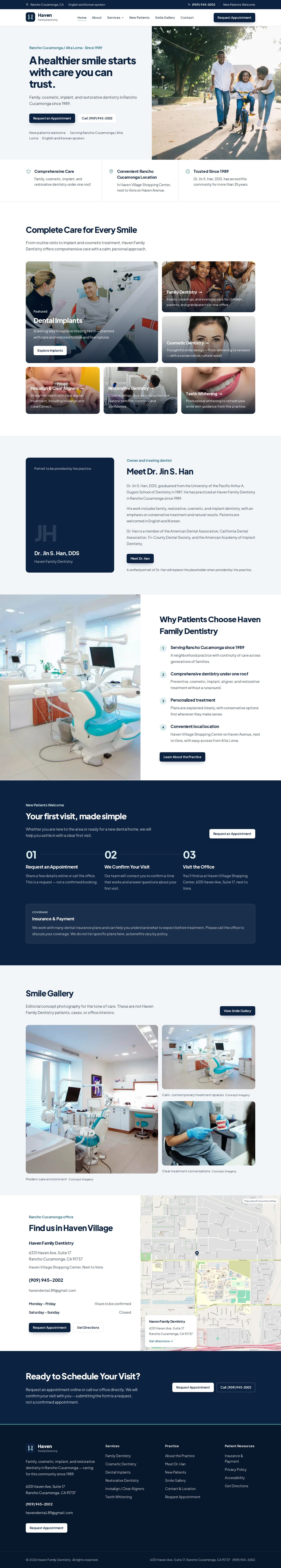 Haven Family Dentistry — full homepage